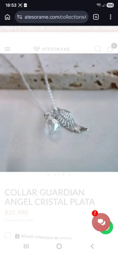 Collar Guardian Angel de plata - miniatura 6
