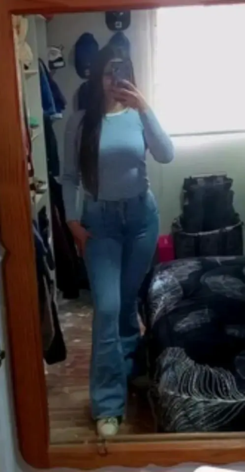 Jeans acampanados de mujer azul claro - 1