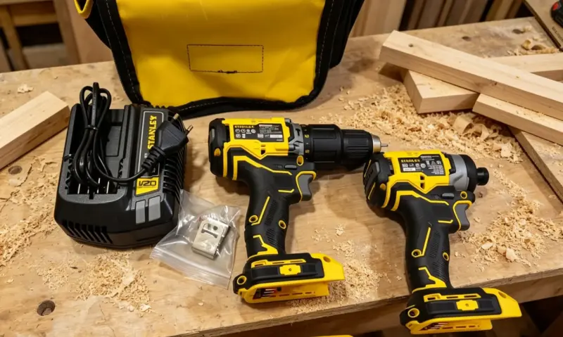 Kit de herramientas Stanley 20v taladro y atorni - 4