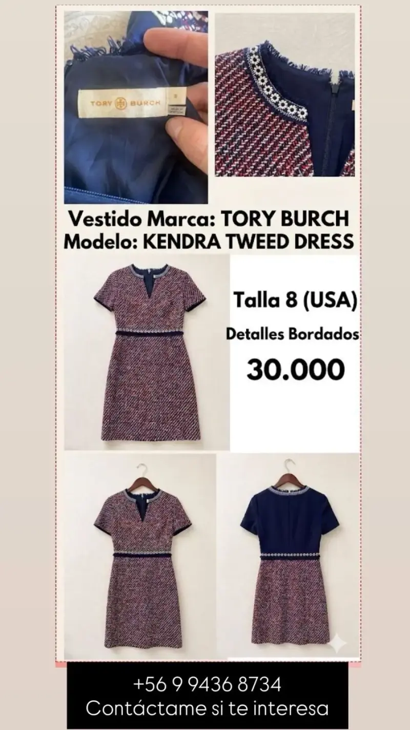 Vestido Tory Burch Kendra Tweed Dress