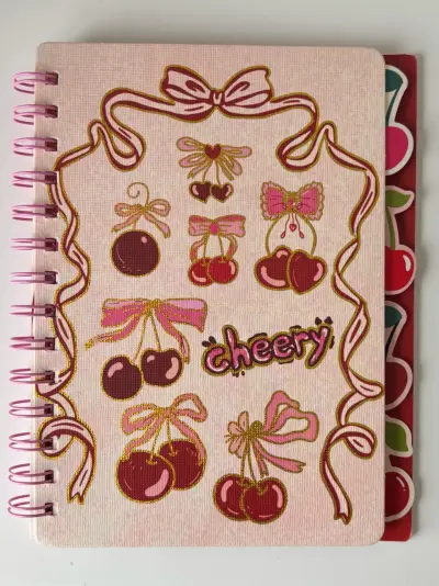 Cuaderno espiral con diseño de cerezas - miniatura 1