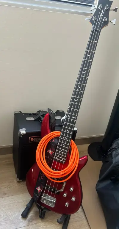 Bajo eléctrico Freeman  con amplificador - miniatura 1