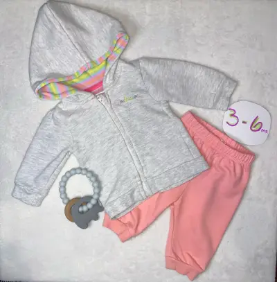 Conjunto bebé 3-6 meses morado y jeans - miniatura 6