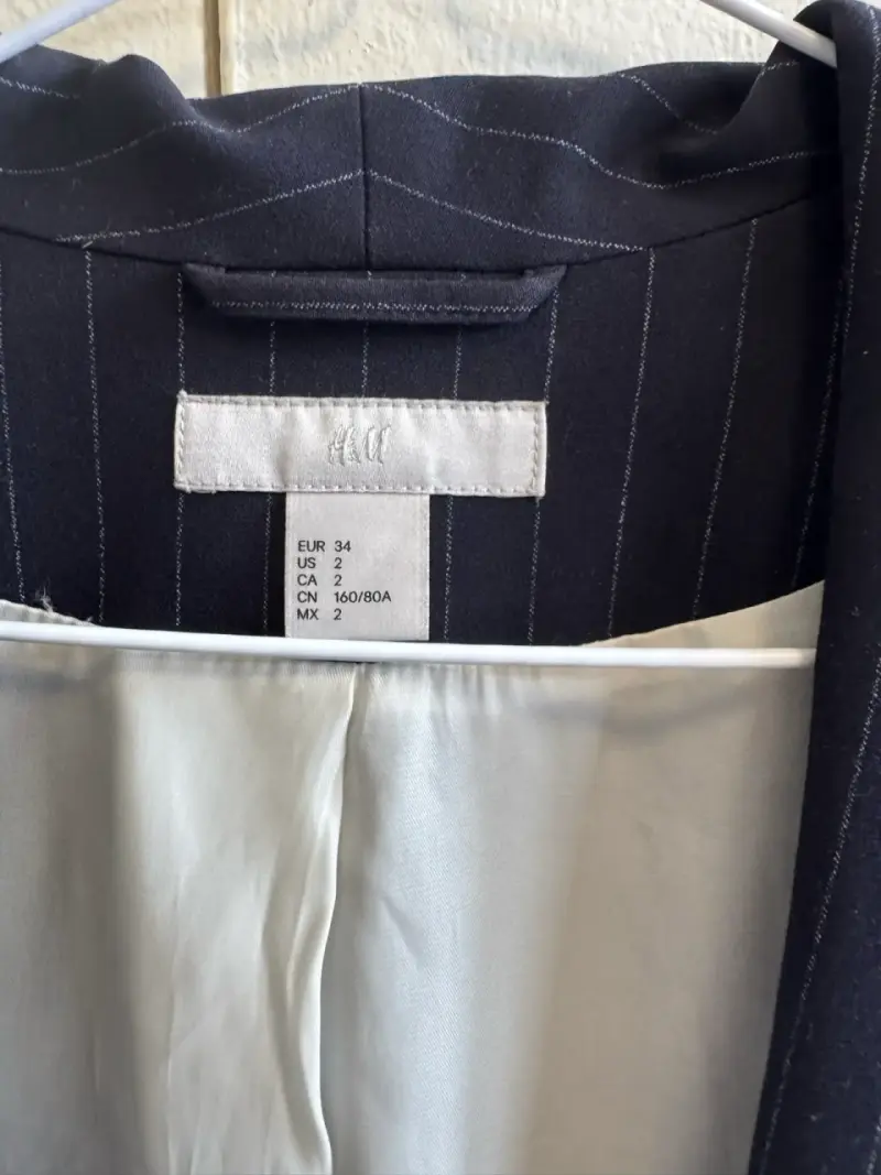 Blazer de rayas azul marino para mujer - 3