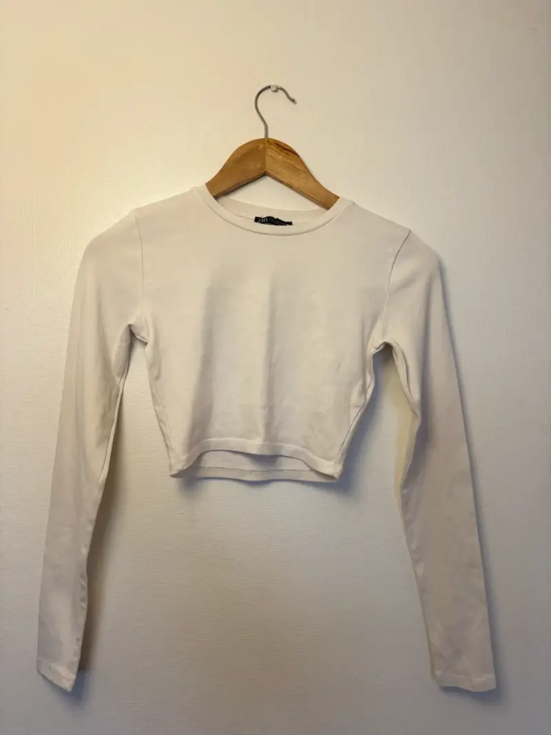 Top crop Zara blanco Talla M