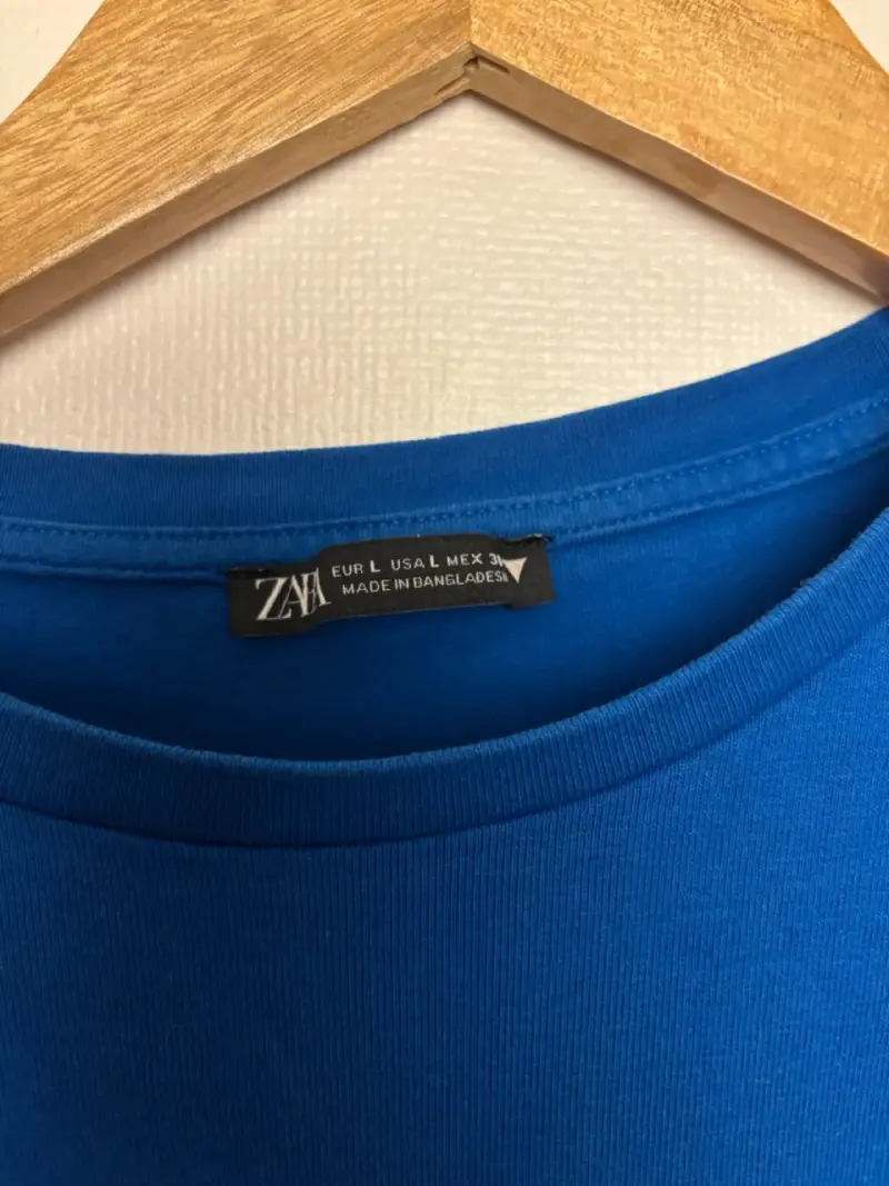 Top crop Zara azul Talla L - 3