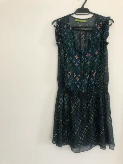 Vestido Rapsodia xs nuevo floral azul con volantes - miniatura 1