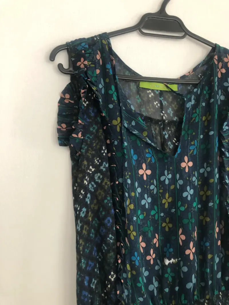 Vestido Rapsodia xs nuevo floral azul con volantes - 3