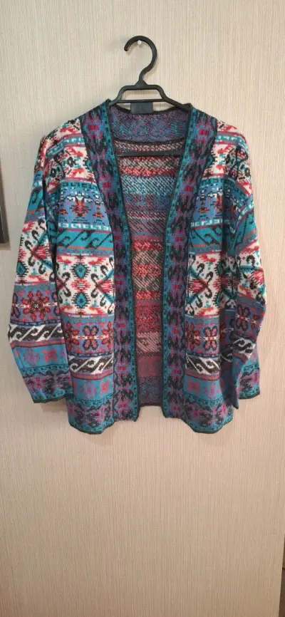 Cardigan étnico multicolorido para mujer - miniatura 1