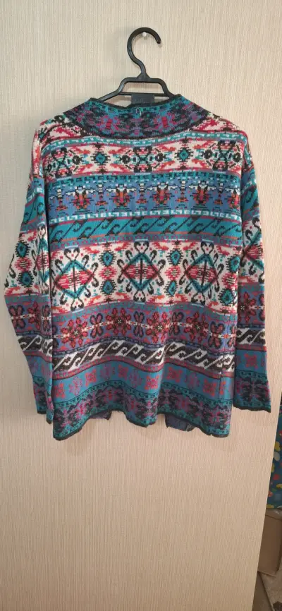 Cardigan étnico multicolorido para mujer - miniatura 2
