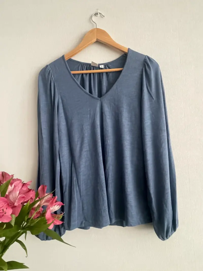 Blusa Gap Xs grande azul de manga larga elegante - 1