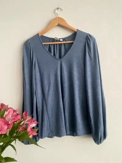 Blusa Gap Xs grande azul de manga larga elegante - miniatura 1