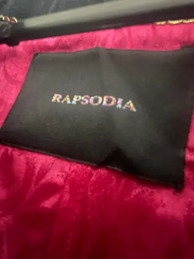 Chaqueta Rapsodia S bordada vintage negra y dorada - miniatura 3