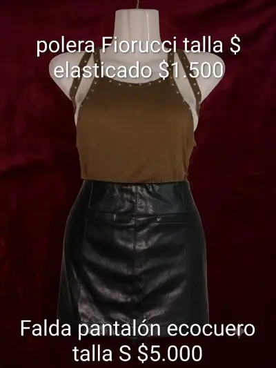 Falda pantalon ecocuero- shorts jeans- jeans - miniatura 1