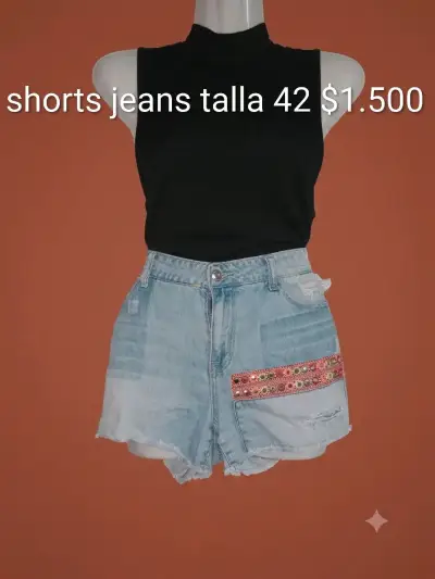 Falda pantalon ecocuero- shorts jeans- jeans - miniatura 3