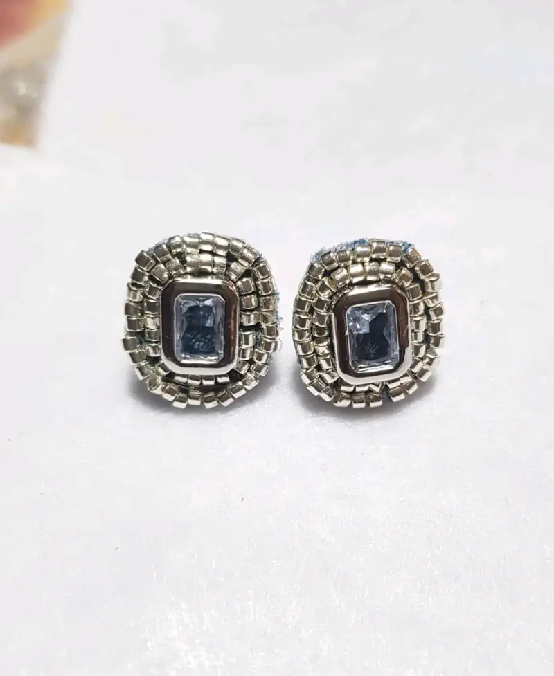 Aros con piedras azules - 1