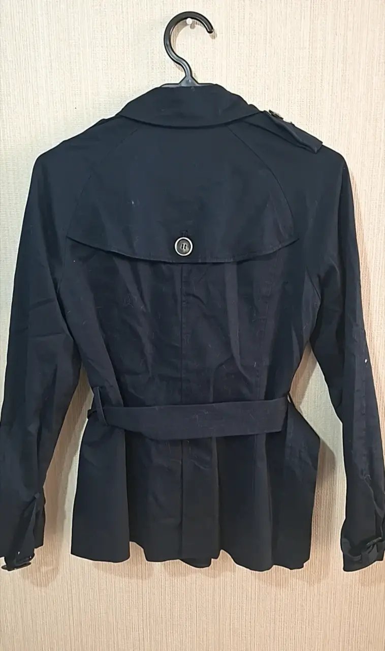 Abrigo trench azul marino Zara Basic - 2