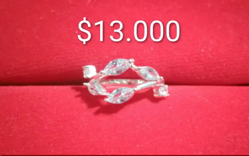 Anillo de plata con circonitas brillante - 4