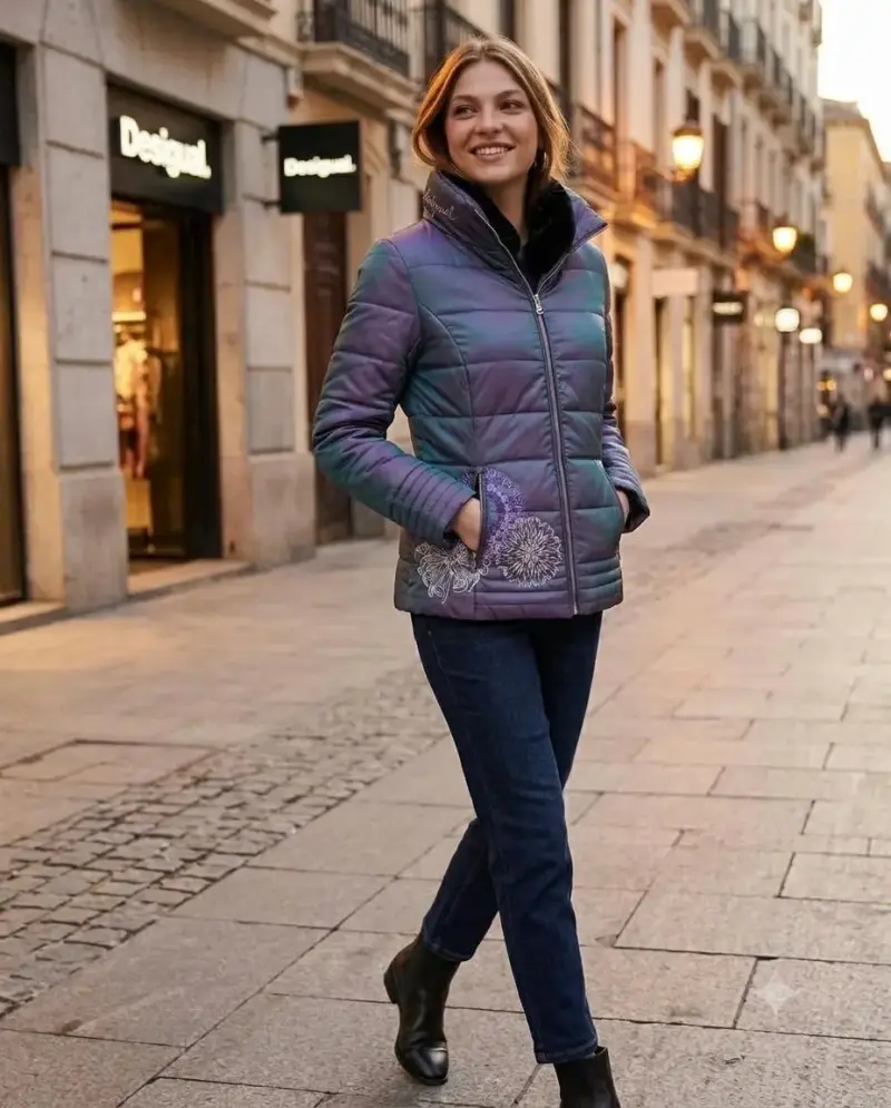 Chaqueta acolchada Desigual multicolor para mujer - 1