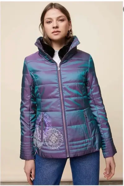 Chaqueta acolchada Desigual multicolor para mujer - miniatura 2