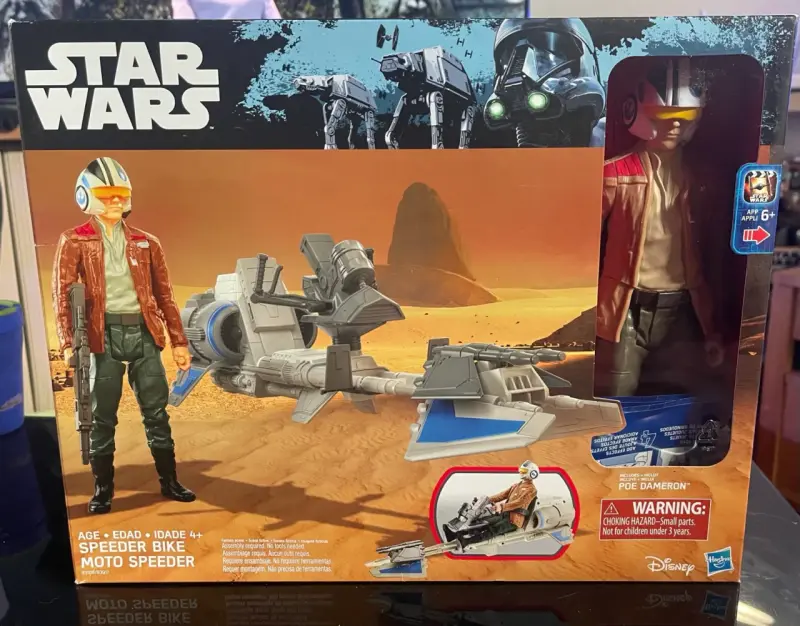 Figura Star Wars Speeder Bike con Poe Dameron