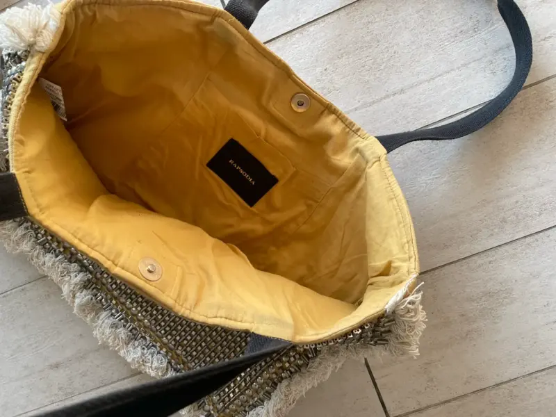 Bolso rapsodia tote artesanal con flecos - 4