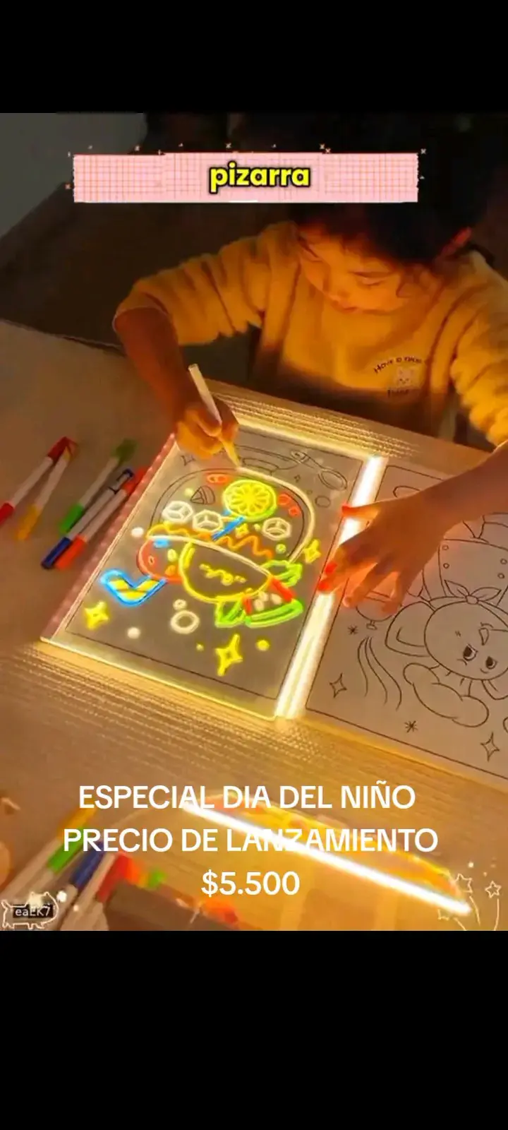Pizarra mágica LED para niños