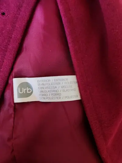 Abrigo rojo de mujer con doble botonadura - miniatura 6