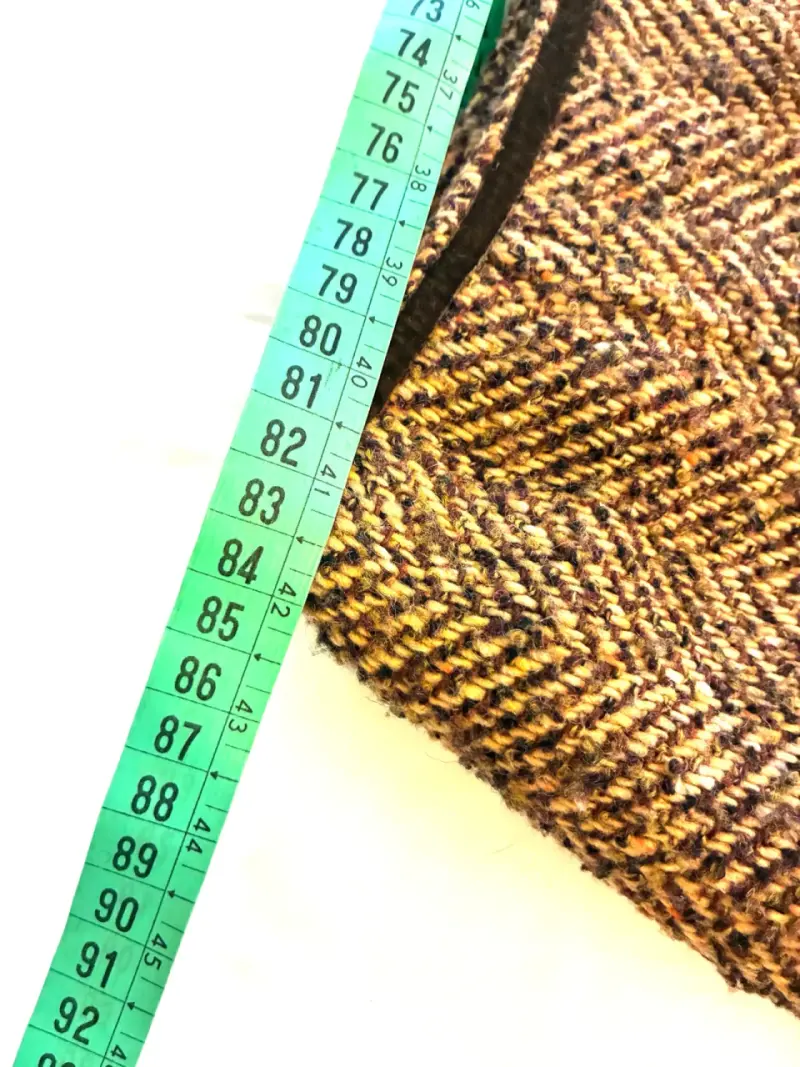 Falda midi 60% lana. Espiga café y ocre - 3