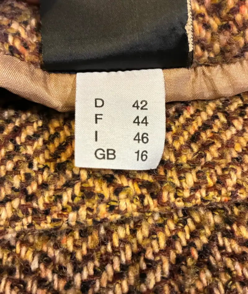 Falda midi 60% lana. Espiga café y ocre - 5