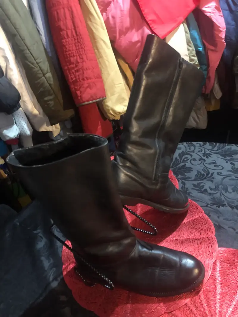 Botas de cuero negras para mujer - 3