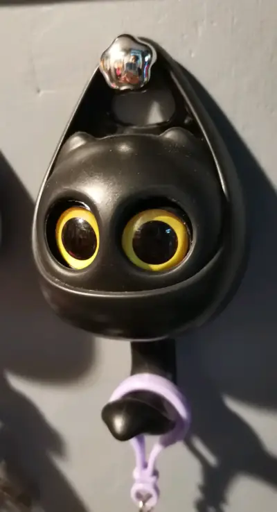 Gancho de pared para llaves diseño de gato Negro - miniatura 1