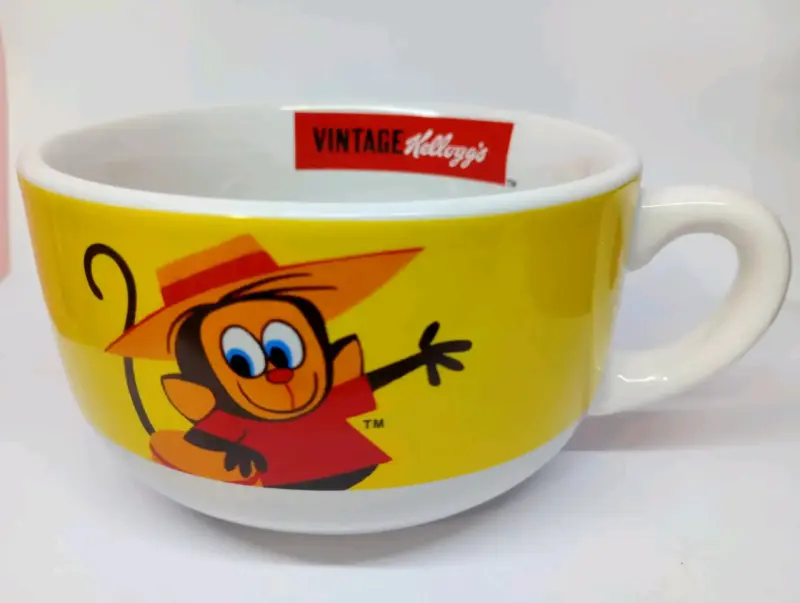 Tazón vintage Kellogg's con diseño de mono