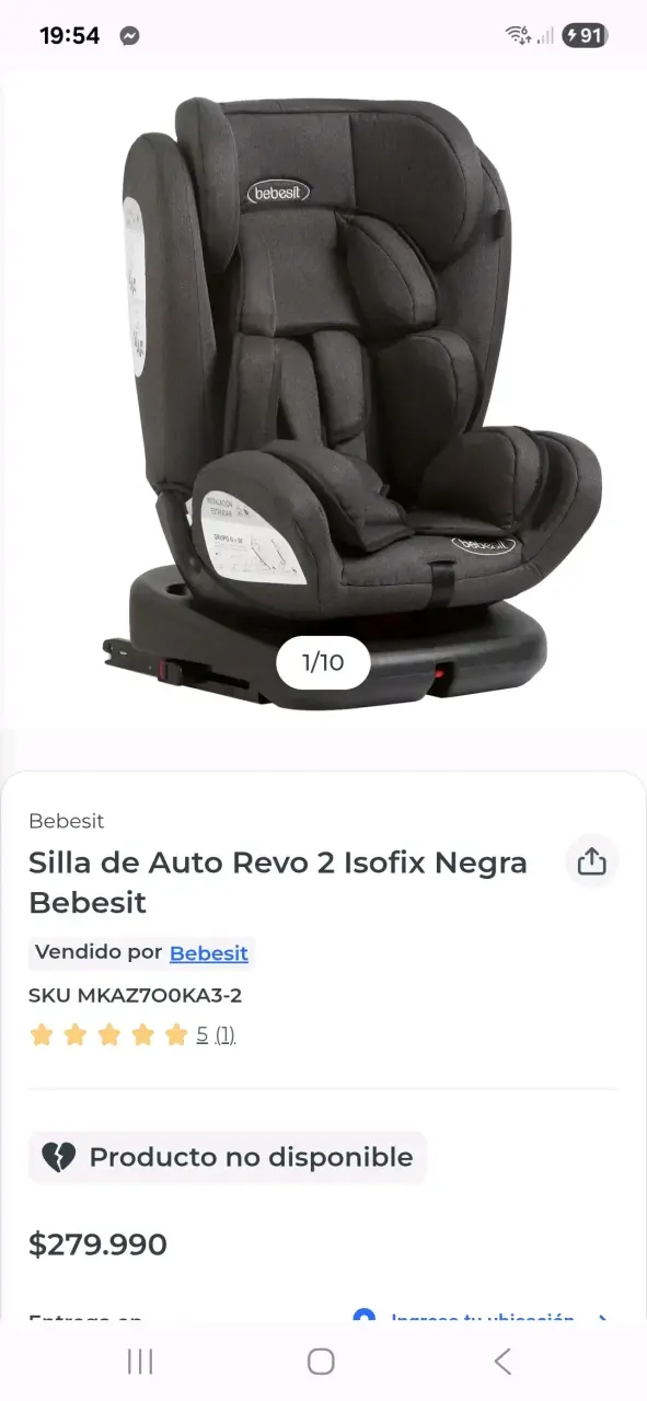 Silla de auto Bebesit gris para bebé - 2