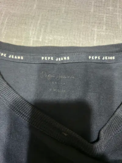 Polera Pepe Jeans azul con logo estampado talla 16 - miniatura 2