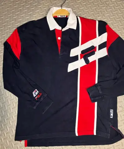 Polera Fila vintage manga larga tricolor - miniatura 1