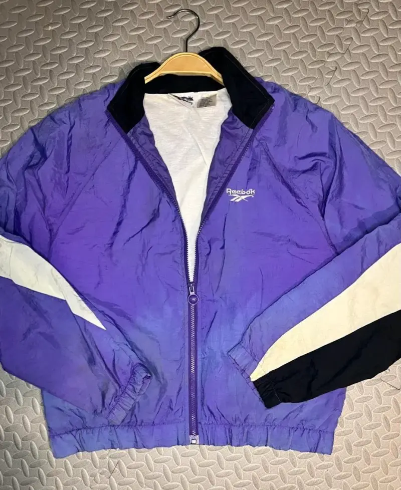 Chaqueta cortavientos Reebok morada vintage - 1