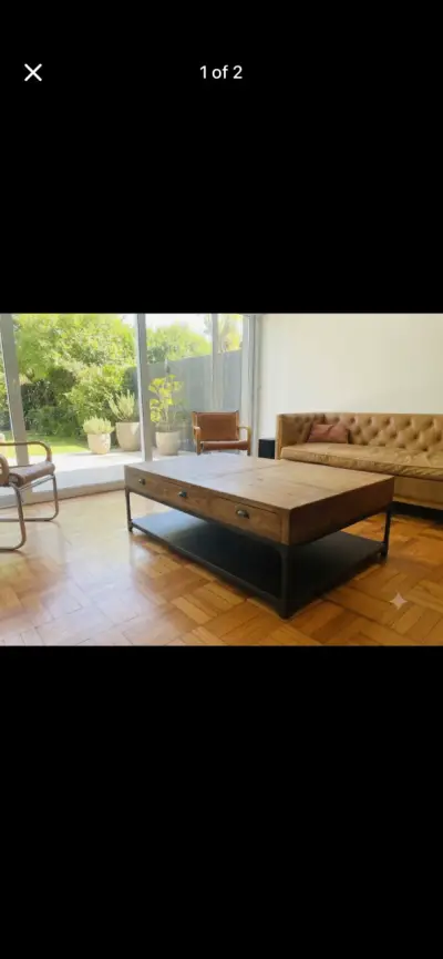 Mesa de centro AMOBLE de madera y metal - miniatura 1