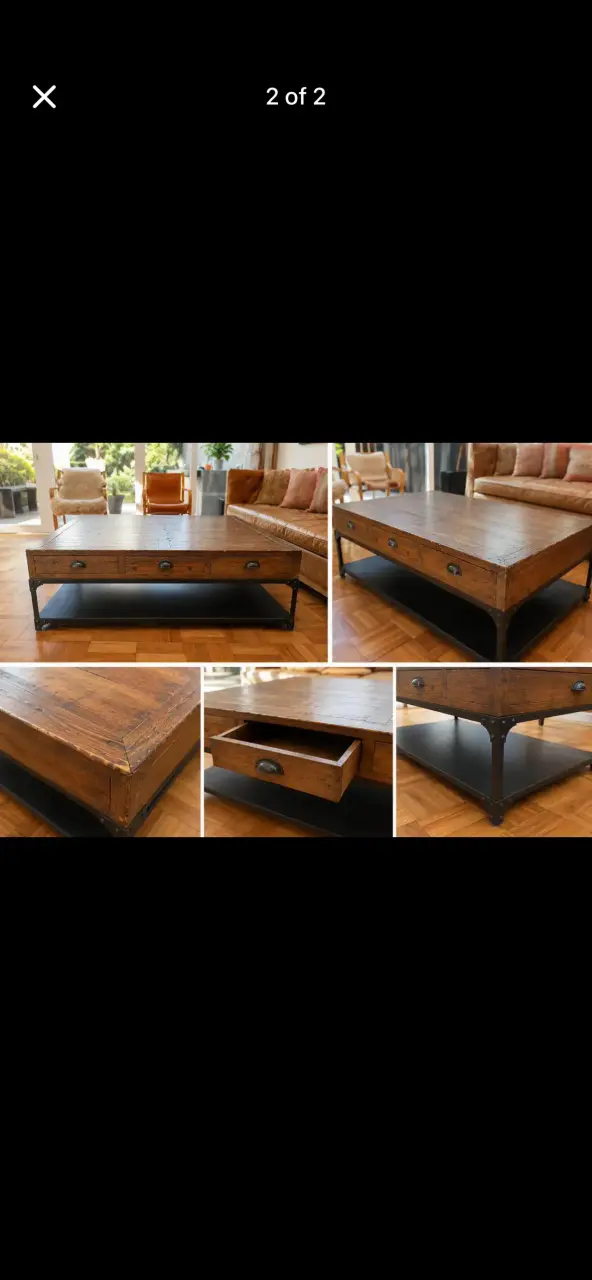 Mesa de centro AMOBLE de madera y metal - 2