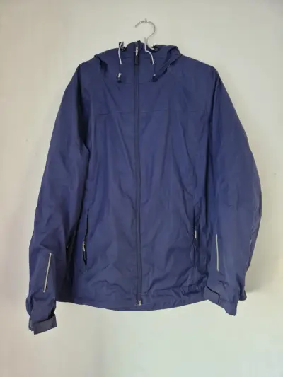 Chaqueta impermeable azul con capucha - miniatura 1