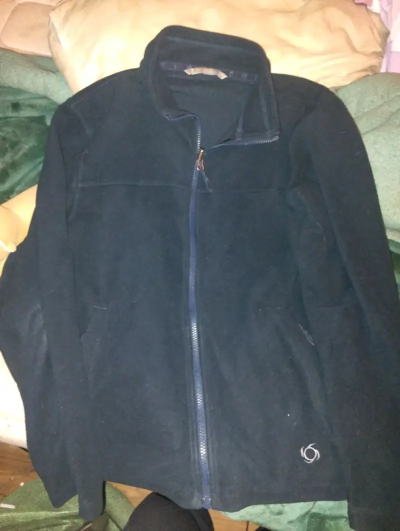 Chaqueta polar negra con cierre completo DOITE - 1