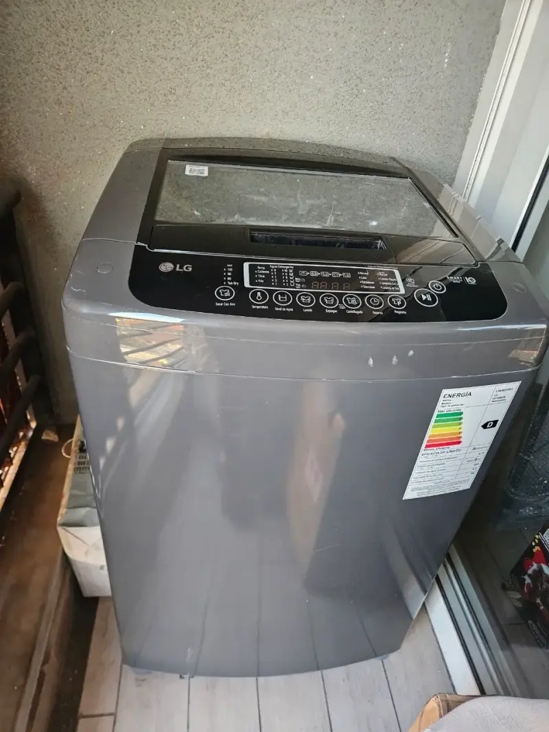 Lavadora LG, 19 kg carga superior gris - 1