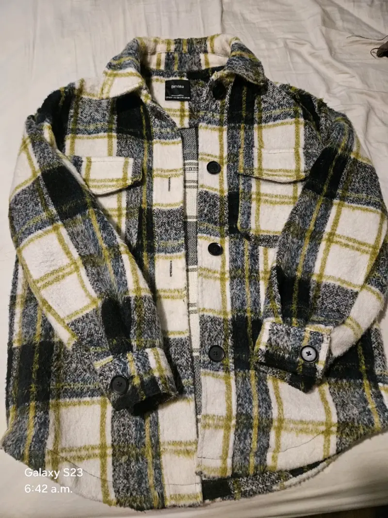 Chaqueta de franela a cuadros Bershka - 1