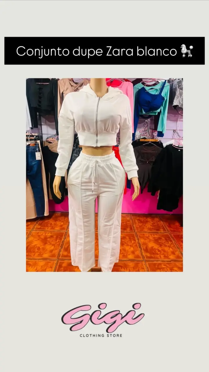 Conjunto estilo Zara gris y blanco - 2