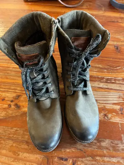 Botines de cuero verde con cierre lateral - miniatura 2