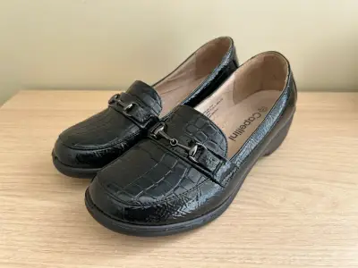 Mocasines negros  estilo cocodrilo - miniatura 1