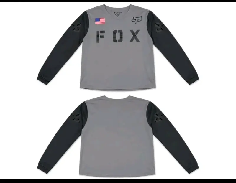 Polera deportiva FOX manga larga gris - 1