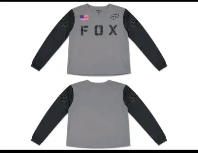 Polera deportiva FOX manga larga gris - miniatura 1