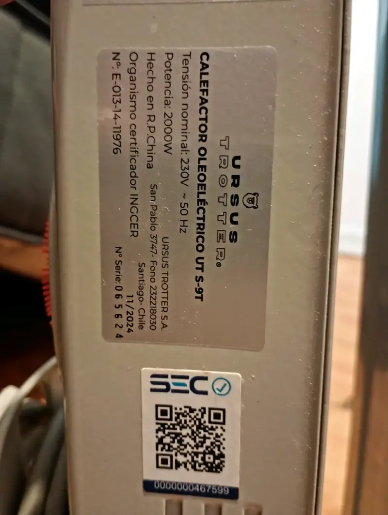 Calefactor eléctrico de aceite con termostato - 2
