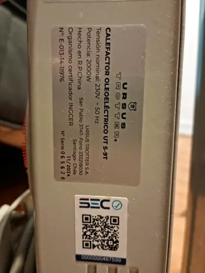 Calefactor eléctrico de aceite con termostato - miniatura 2